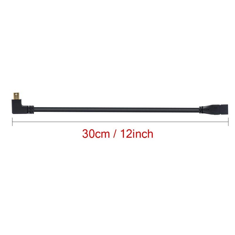 Duttek Mini DisplayPort Cable, 90 Degree Right Angled Mini DisplayPort Male to Mini DisplayPort DP Female Extension Cable for iMac & LED Cinema Display 30 CM/12 Inch - Image 2